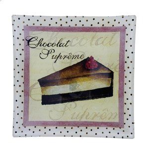 Prima Donna Chocolat Supreme Plate Platter Square Dessert Plate Cake Pie 6 in